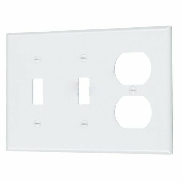 American Imaginations Rectangle White Electrical Receptacle Plate Plastic AI-37076